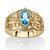 Marquise-Cut Simulated Birthstone Filigree Ring in Gold-Plated Finish