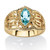 Marquise-Cut Simulated Birthstone Filigree Ring in Gold-Plated Finish