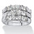 Princess-Cut Cubic Zirconia 3-Piece Bridal Engagement Wedding Band Set 4.74 TCW in Sterling Silver