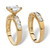 3.65 TCW Cubic Zirconia Bridal Ring Set in 14k Gold-plated Sterling Silver