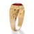 Men's Emerald-Cut Simulated Ruby Nugget-Style Ring 2.75 TCW Yellow Gold-Plated