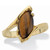Marquise-Shaped Genuine Tiger's-Eye Yellow Gold-Plated Cocktail Ring Marquise-Shaped Genuine Tiger's-Eye Yellow Gold-Plated Cocktail Ring