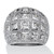 4.12 TCW Princess-Cut and Round Cubic Zirconia Sterling Silver Dome Ring