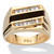 Men's Emerald-Cut Genuine Onyx Crystal Accent Yellow Gold-Plated Classic Ring