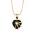 Heart-Shaped Onyx with Cubic Zirconia Accent Pendant Necklace in Gold-Plated