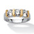 1.50 TCW Bar-Set Cubic Zirconia Two-Tone Bridal Ring in Sterling Silver with Golden Accents