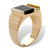 Men's .30 TCW Genuine Onyx Cubic Zirconia Accent Yellow Gold-Plated Classic Ring