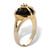 Heart-Shaped Genuine Onyx Cubic Zirconia Accent Yellow Gold-Plated Cocktail Ring
