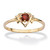 Oval-Cut Simulated Birthstone Heart-Shaped Ring in Gold-Plated