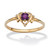 Oval-Cut Simulated Birthstone Heart-Shaped Ring in Gold-Plated