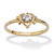 Oval-Cut Simulated Birthstone Heart-Shaped Ring in Gold-Plated