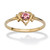 Oval-Cut Simulated Birthstone Heart-Shaped Ring in Gold-Plated