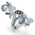 Simulated Blue Sapphire and Cubic Zirconia Elongated Vine Ring 3.81 TCW in Sterling Silver