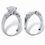 Round Cubic Zirconia  2-Piece Wedding Ring Set 3.11 TCW in Platinum-plated Sterling Silver