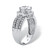 2.26 TCW Round Cubic Zirconia Octagon Engagement Anniversary Ring in 10k White Gold