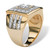 Men's 2.18 TCW Round Cubic Zirconia 18k Gold Yellow over Sterling Silver Bezel-Set Square Ring