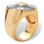Men's 2.48 TCW Square, Round and Baguette Cubic Zirconia 14k Gold-plated Sterling Silver Ring