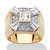 Men's 2.48 TCW Square, Round and Baguette Cubic Zirconia 14k Gold-plated Sterling Silver Ring