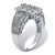 Diamond Accent Vintage-Inspired Platinum-plated Sterling Silver Filigree Ring