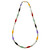 Multicolor Jade Beaded and Barrel Shaped Link Necklace in 14k Yellow Gold 18"