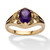 Oval-Cut Simulated Birthstone Filigree Ring in Antiqued Gold-Plated