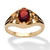 Oval-Cut Simulated Birthstone Filigree Ring in Antiqued Gold-Plated