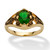 Oval-Cut Simulated Birthstone Filigree Ring in Antiqued Gold-Plated