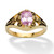 Oval-Cut Simulated Birthstone Filigree Ring in Antiqued Gold-Plated