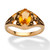 Oval-Cut Simulated Birthstone Filigree Ring in Antiqued Gold-Plated