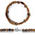 Genuine Brown Tiger's-Eye 2-Piece Rectangle Fringe Bib Necklace and Stretch Bracelet Set in Silvertone 18"