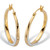 2 Sided Round Genuine Diamond Hoop Earrings 1/10 TCW 14K Gold Plated