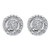 Round Diamond Accent Floating Halo Stud Earrings in Platinum over Sterling Silver