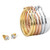 Cubic Zirconia 6-Pair Set of Round Stud and Hammered Hoop Earrings 5.88 TCW in Tri-Tone 2"