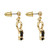 Marquise-Shaped Genuine Onyx Drop Earrings in Yellow Goldtone