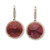 28.80 TCW Genuine Hand-Cut Round Ruby and Pave CZ Halo Earrings in 14k Gold-plated Sterling Silver