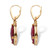 28.80 TCW Genuine Hand-Cut Round Ruby and Pave CZ Halo Earrings in 14k Gold-plated Sterling Silver