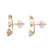 1.70 TCW Round White Cubic Zirconia 3-Stone Ear Climber Earrings in Solid 10k Yellow Gold