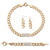 3-Piece Curb-Link Crystal I.D. Necklace, Bracelet And Drop Earrings Set in Yellow Goldtone