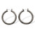 Silvertone, Goldtone, Rose Goldtone, Black Ruthenium-Plated Hoop Earrings 4-Pair Set (2")