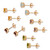 4.92 TCW 5-Pair Set of Genuine Multi-Gemstone Stud Earrings in Gold-Plated Sterling Silver