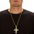 Men's Crystal-Wrapped Cross Pendant and Chain in Yellow Goldtone 24"