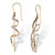 Diamond Accent 18k Gold over Sterling Silver Ribbon Drop Earrings