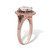3.35 TCW Oval White and Brown Cubic Zirconia 18K Rose Gold & Black Ruthenium Plated Sterling Silver Halo Ring