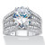 6.66 TCW Round Cubic Zirconia Bridge Engagement Ring 6.66 TCW in Platinum-plated Sterling Silver