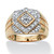 Men's 1/4 TCW Round Diamond Geometric Ring in 10k Gold