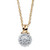 Diamond Accent Round Two-Tone Gold-Plated Cluster Pendant Necklace 18"-20"