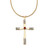 Simulated Birthstone Cross Pendant (24mm) Necklace in Yellow Goldtone