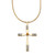 Simulated Birthstone Cross Pendant (24mm) Necklace in Yellow Goldtone