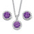 4.30 TCW Round Simulated Birthstone and Cubic Zirconia Halo Set in Silvertone