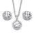 4.30 TCW Round Simulated Birthstone and Cubic Zirconia Halo Set in Silvertone